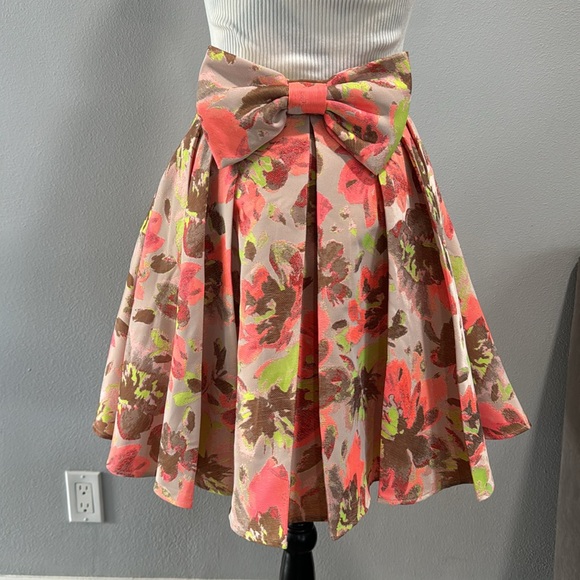 New Bebe Multicolor Midi Skirt with Bow in the Back - Picture 12 of 13